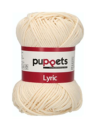 Puppets Lyric Stärke 8 4572008-05002 beige Häkelgarn, 100% Baumwolle
