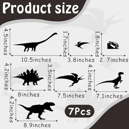 Image of Black Dinosaur Car Decals Vinyl Dinosaur Car Stickers Small Dinosaur Bumper Decals Peel and Stick Dino Animals Funny Car Decals Removable T-Rex Car Window Sticker for Car Glass Bumper Decor