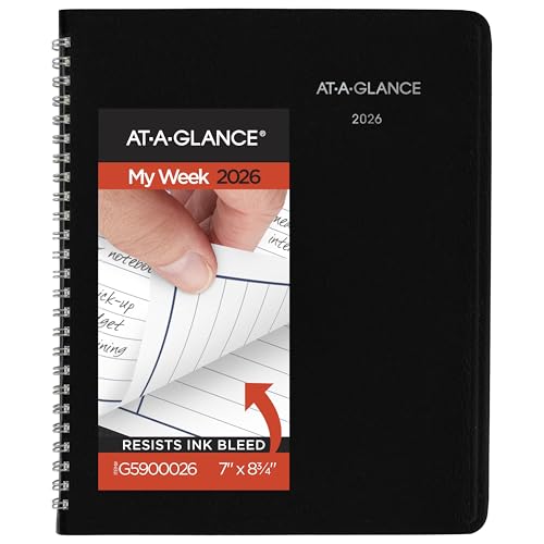 Image of AT-A-GLANCE 2026 Planner, Weekly, 7 inch x 8-3 /4 inch, Medium, Column-Style, DayMinder, Black (G5900026)