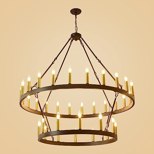 Lustre de ferme de 48 pouces de qualité supérieure avec 36 lumières