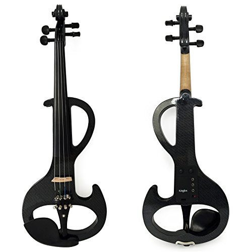 Kinglos 4/4 Black Grid Colored Solid Wood Intermediate-A Electric/Silent Violin Kit With Ebony Fittings Full Size (Dsza1311) #TOP1