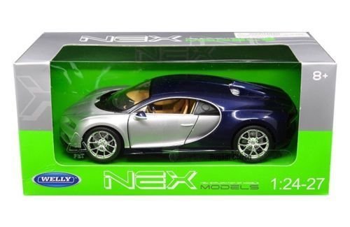 Welly DIECAST Model CAR 1:24 WB - Bugatti CHIRON Two-Tone 24077W-SIL Toys
