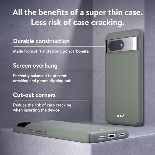 Image of Mous for Google Pixel 8 Case MagSafe Compatible - Super Thin Magnetic Phone Cover - Olive Green