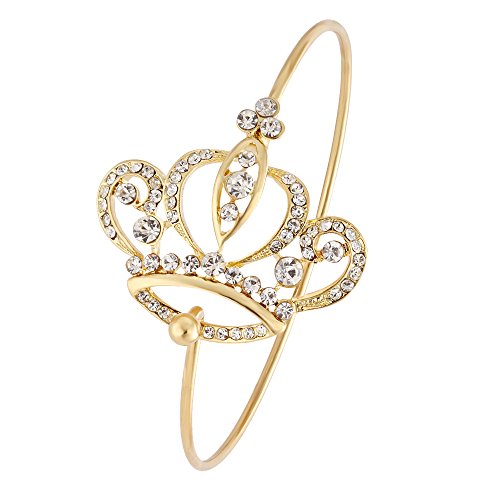 NOUMANDA Imperial Crystal Crown Bangle Bracelet for Queen (Gold) - Image 3