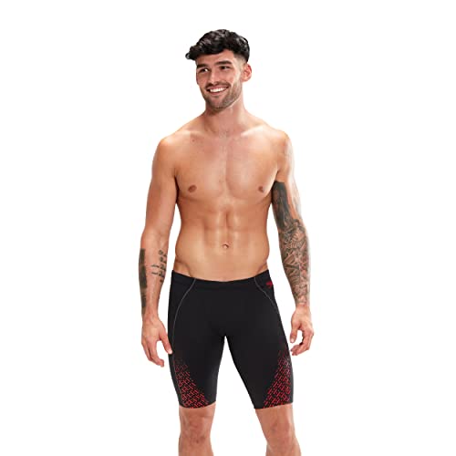 Speedo Eco Endurance + Pro II Jammers de natación Hombre, Negro/Fed Red, M