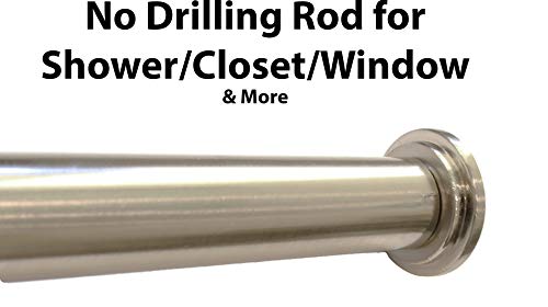 Urbanest 1" No Drilling Shower Closet Window Metal Premium Adjustable Tension Rod, Heavy