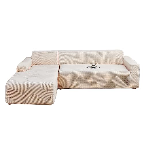 Catálogo para Comprar On-line Sillones y chaises longues - los preferidos. 47 Funda Sofa Chaise Long Anti Gatos, Fundas Sofas Cheslonge Ajustables, Funda De Sofá con Chaise Longue Elástica para Sofá En Forma De L, para Salón (Beige,3+2 plazas)