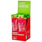 Squeezy Liquid Energy (Himbeere) 12er Pack - Sport Energy Gel mit erhöhtem Wasseranteil für schnelle & dauerhafte Energie bei maximaler Verträglichkeit beim Radsport, Marathon & Co. - ohne Nachtrinken