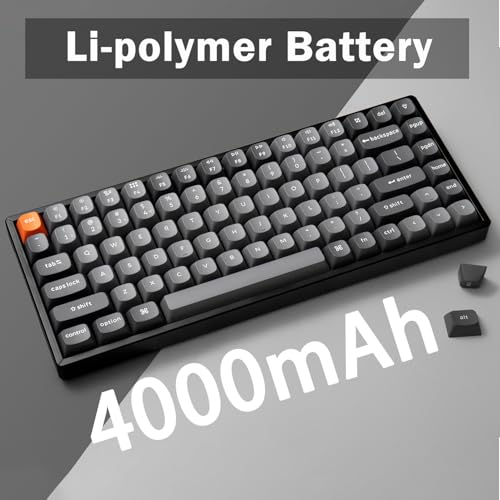 Image of Keychron K2 Max 75% Layout QMK Wireless Custom Mechanical Keyboard, Compact 84 Keys Bluetooth /2.4 GHz /Wired with White Backlight, Super Red Switch Gaming Keyboard for Mac /Windows /Linux