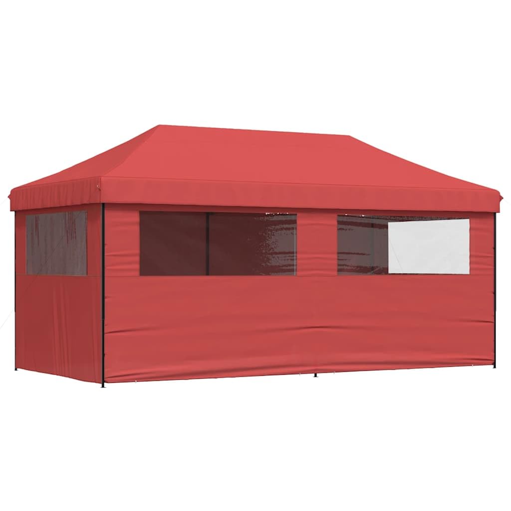 Tienda de recepción plegable plegable con 4 paredes laterales | Techo de tela Oxford con revestimiento de PVC, marco de acero, ventanas transparentes, 2 entradas con cremallera, pop-up