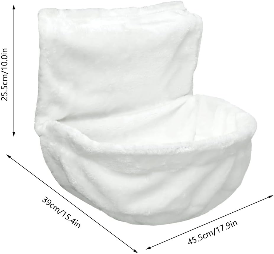 Cat Hammock Pocket Soft Cat Hanging Bed with Sturdy and Durable Iron Frame Warm and Comfortable Cats Hanging Hammock for Small Pets (Gray)