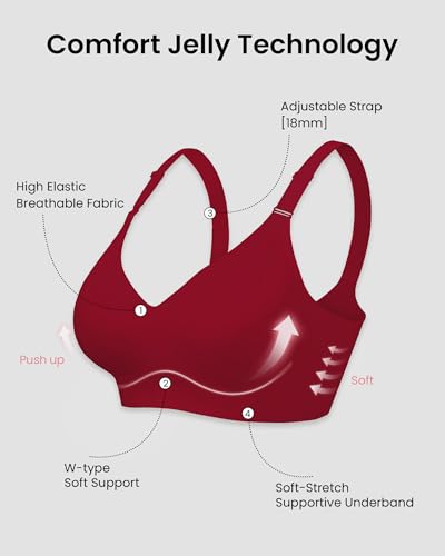 Image of HORISUN Comfortable Seamless Full Coverage Bra for Women Wireless Bras with Soft Support Regular and Plus Size