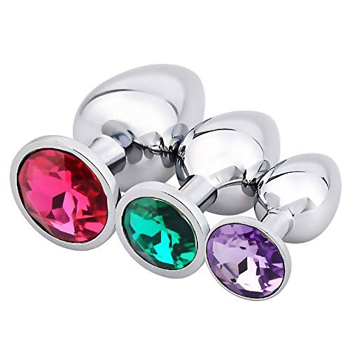 3PCS Ànâles Stainless Steel Kit-Jewelry Jeweled Bûtt Pl'ugs Beads Toys