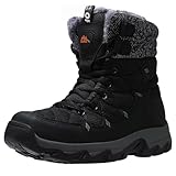 TRAILBLITZ Scarpe Invernali Uomo Scarponcini Stivali da Neve Idrorepellenti Antiscivolo da Esterno Caldi Altezza 18 CM (42 Uomo,Nero)