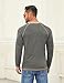 COOFANDY Mens Henley Long Sleeve Tee Shirts Fashion Casual Pullover Shirts Lightweight Button V Neck T-Shirt Dark Heather Grey
