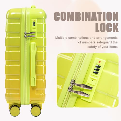 Image of Hardside Luggage, Lightweight Durable Suitcase with Spinner Wheels Transition Yellow