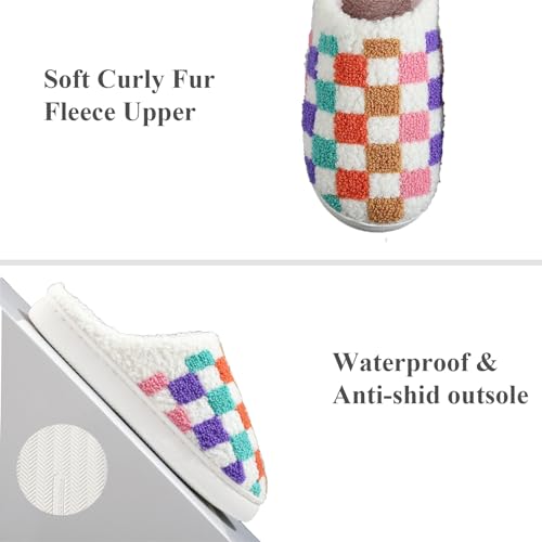 Womens Mens Slip on House Slippers Memory Foam Slippers Scuff Outdoor Indoor Warm Plush Bedroom Shoes3