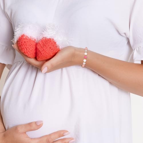 JoycuFF Healthy Pregnancy Gift, Moonstone Bracelets, Hope Bracelets for Women, Mothers Day Christmas Birthday First Time Mom Gifts3