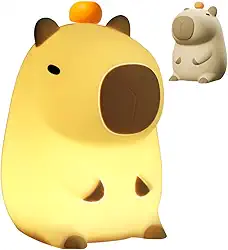 Luminária Capivara de Silicone Capybara Toque para Acender LED Recarregável Perfeita para Decoração e Cabeceira
