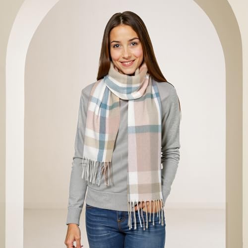 Image of Loritta Winter Scarf for Women, Long Plaid Shawl Wraps Scarves Gifts