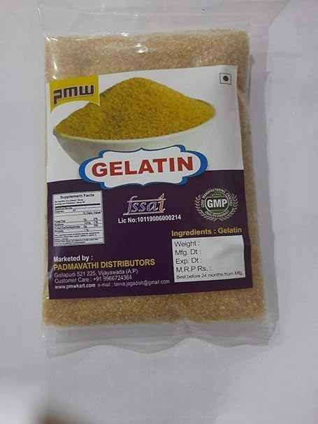 Pmw - Jar Pack - Gelatin - Gelatine Powder - Fine Crystals - Unflavoured 100% Pure Edible - 1 KiloFor Knee Pains - Glucosamine - Skin Care - Loose Pack-image-24