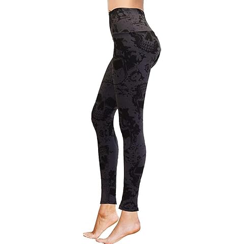 High Waisted Full Length Leggings with Skulls Cover