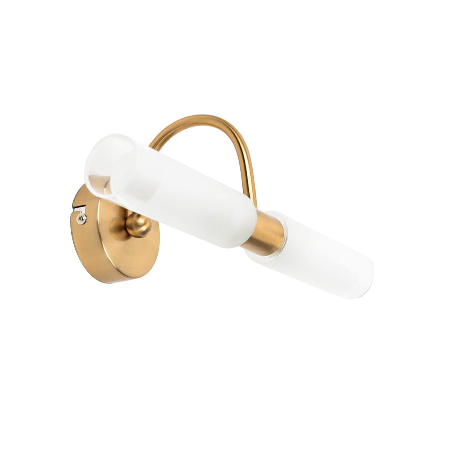 Licht-Erlebnisse Lámpara de pared de metal y cristal en latón, 2 x G9, ancho: 32 cm, lámpara de pared, lámpara de pared para baño, IP20