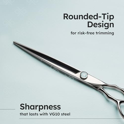 Image of 8 inch Dog Grooming Scissors｜VG10 Japanese Steel Professional Pet Grooming Shears for Cats & Dogs｜Clean Cut & Precise Trimming｜Lightweight Ergonomic Handcrafted Design｜K9 Shears