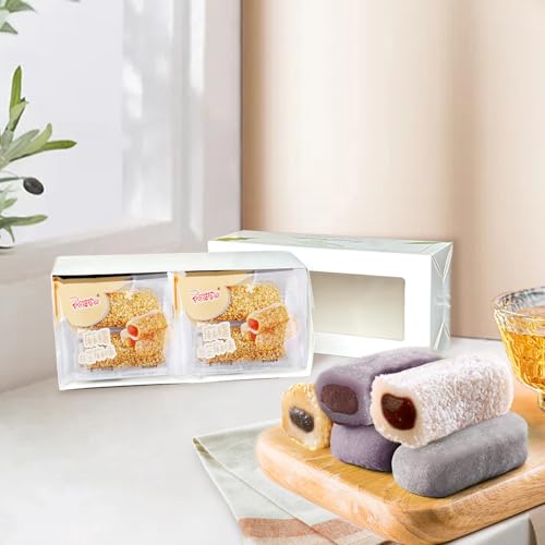 KWOLYKIM Mochi Rice Cake, Sesame Flavor Asian Pastry Traditional Snack and Food Soft & Sweet Mochi Individually Packaging Dessert 360g/12.69oz (Pack of 6)
