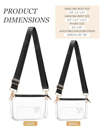 Image of Clear Purse for Women - Stadium Approved Crossbody Bag, Small Stadium Bag for Concerts & Sports Events