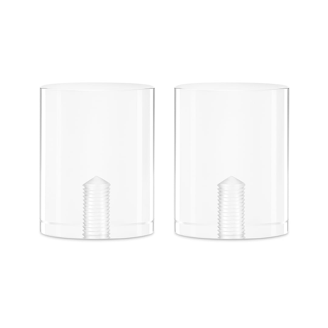 Royal Designs, Inc. F-5035L-2 Clear Lucite Lamp Finial, 1.25 x 1.5 inch, Short Cylinder, 2-Pack