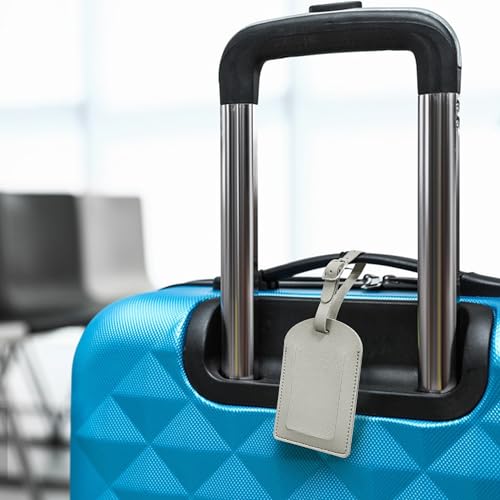 BlingKingdom 4 PCS Luggage Tags PU Leather Luggage Label Suitcase ID Tags for Travel Accessories (4 Colors)2