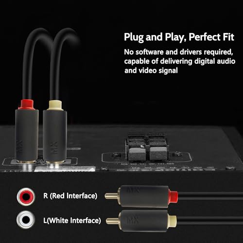 Image of MX 1.5m Audio Video Cable 2-Pin Connector for Subwoofer, Speaker, Amplifier, Turntable, Receiver & Home Theater Sound System (2-to-2 AV Cable)