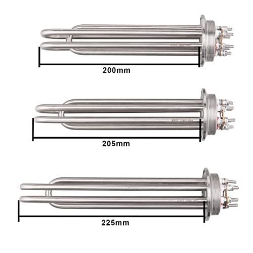 Tri-Clamp-Heizelement DN50 220V 3000W 2 Zoll Durchmesser 59.6mm Elektro-Rohrheizkörper mit schwarzer Kunststoffabdeckung und Silikonring