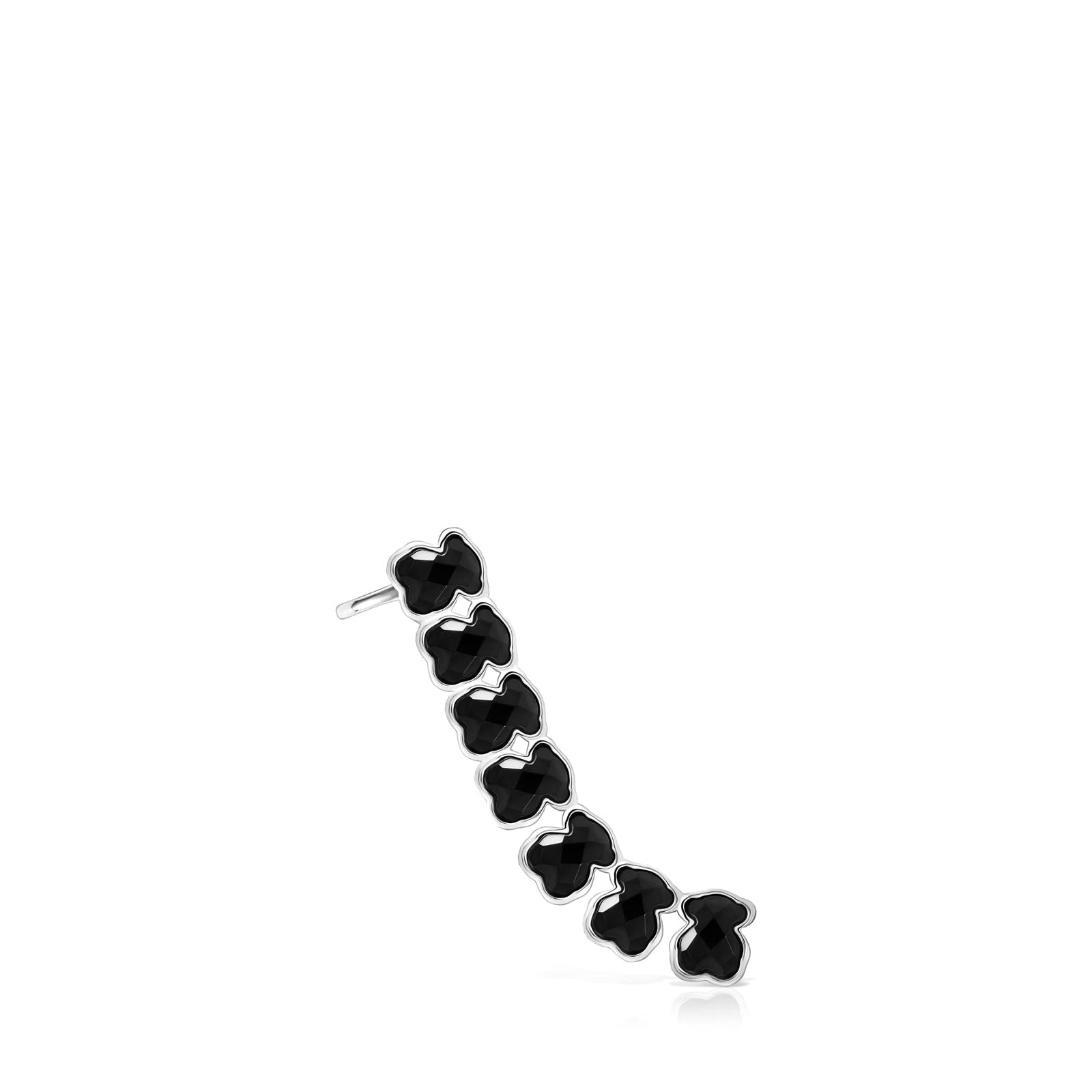 TOUSPendiente Mini Onix - Color de Plata con Ónix