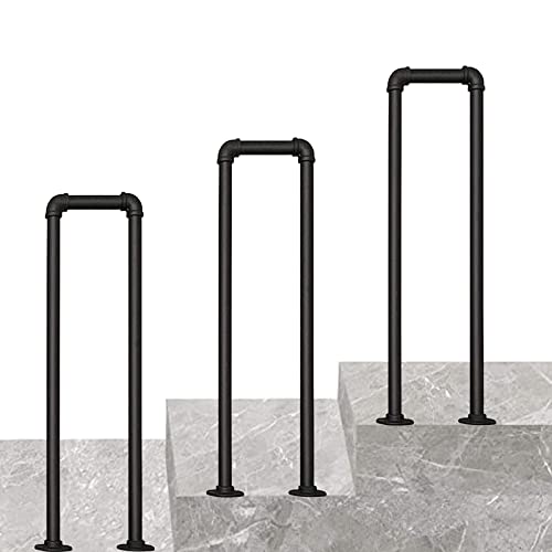 Rampe d'escalier extérieur en fer forgé noir pour sécuriser l'accès jardin - 2