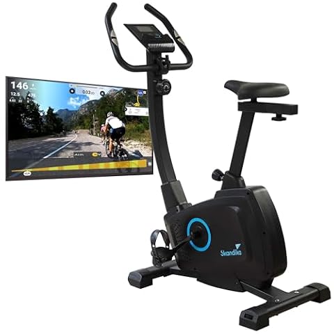 Skandika Bragi rower domowy do domu, 7 kg masy zamachowej, magnetyczny system hamowania, Kinomap do wirtualnego treningu, regulacja wysokości, rower wewnętrzny, rolki transportowe, uchwyt na tablet