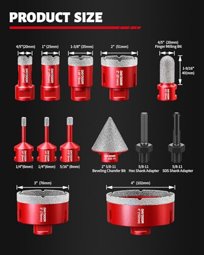 DAYDOOR Diamond Hole Saw Kit