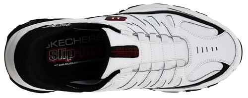 Skechers Men's Afterburn M.Fit Grill Captain Shoe, White/Black/Red, 8.5 M US