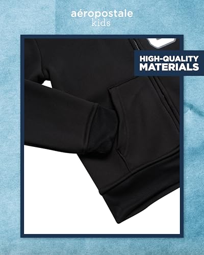 AEROPOSTALE Boys Sweatsuit Set - 2 Piece Soft Fleece Boys Zip Up Hoodie Sweatshirt & Jogger Sweatpants (Sizes 8-12)4