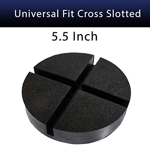 Image of Universal Fit 5.5 inch Large Rubber Jack Pad /Slotted Jack Pucks | Made from Heavy Duty Rubber, The Ultimate Protector for Frame Rail and Paint (Pack of 2)