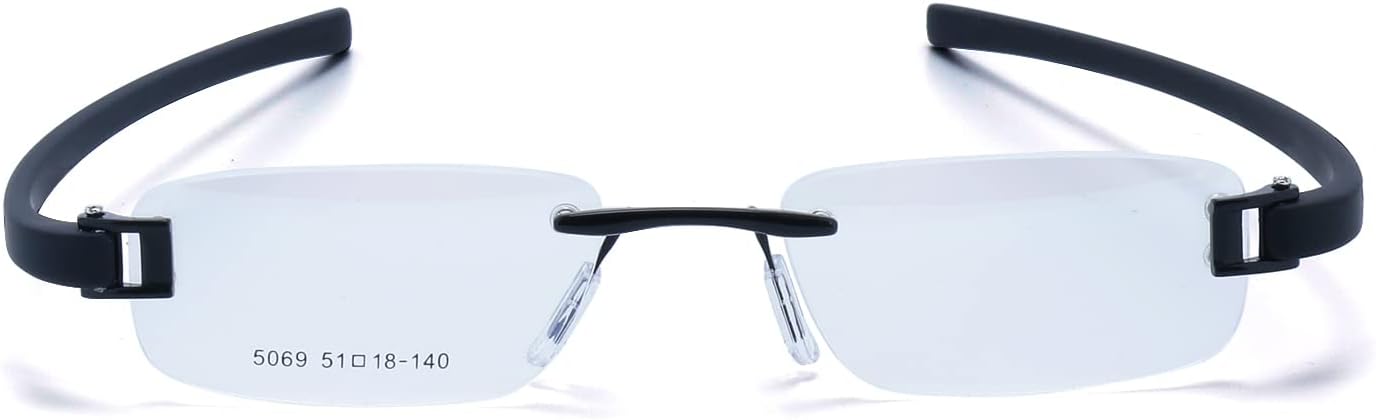 RSINCUnisex Rimless Frame 5118140 Black 51 51