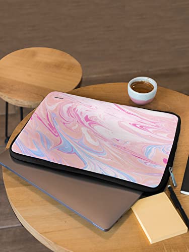 Image of Marble Petal Pink Printed Laptop Sleeves (15 inch)