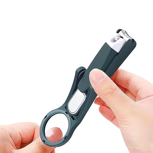 TUUWAI 虫眼鏡付き爪切り | 爪切り付きフットネイルカッター | 家庭、サロン、マッサージ店、旅行、出張用の目の疲れを軽減する手動ネイルトリマー