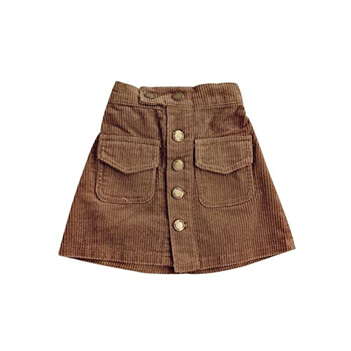 Toddler Girls Corduroy Button Skirt - Casual A Line