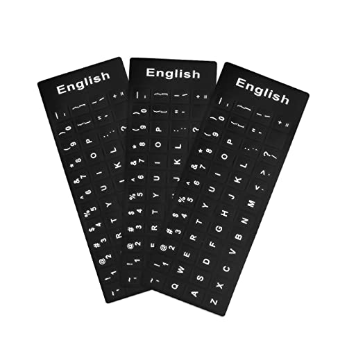 Baoulee English Keyboard Stickers, 3PCS Pack Universal Black...