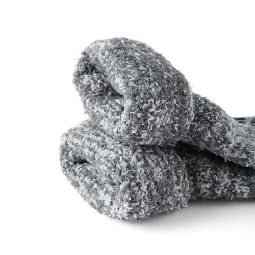 Image of Breslatte Ultra Thick Calf Fuzzy Slipper Socks for Women Non Slip Winter Warm Socks Womens Gifts