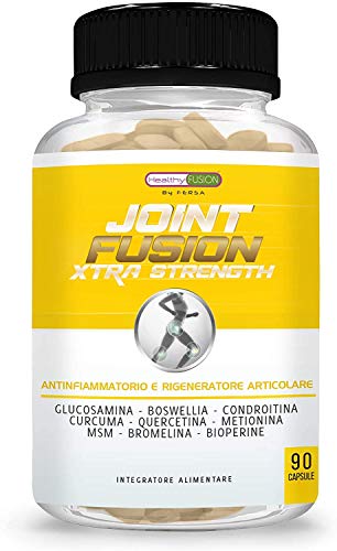 Potente Curcuma + Condroitina + Glucosamina + Bioperina Pura | Elimina il dolore in muscoli, articolazioni e ossa | Antinfiammatorio naturale con azione analgesica e rigenerativa | 90 capsule