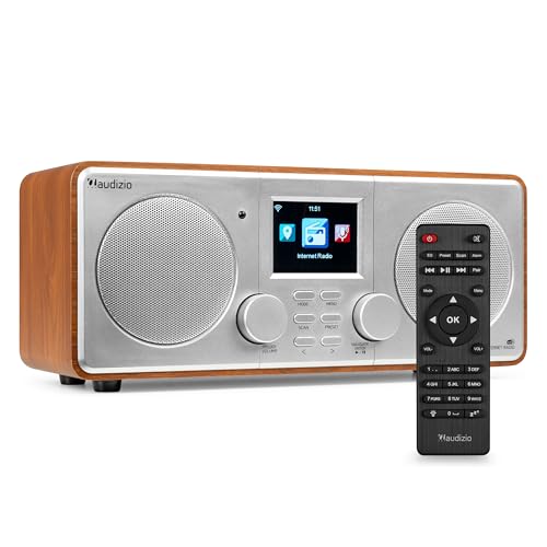 Audizio Foza - Internetradio WLAN, DAB Radio mit Bluetooth, Fernbedienung, 50 Watt, FM, AUX in, USB, MP3, Kopfhörer Anschluss, DAB Plus Radio,...