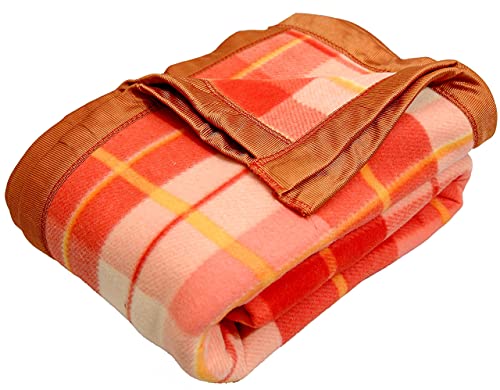 Image of Modern Check All Season Polar Fleece Single Bed Blanket, 60X90 Inches - Red, 300 TC